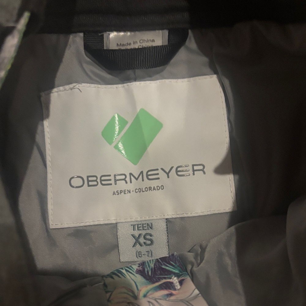 Obermeyer Gray and Green Teen Pants - Picture 2 of 4